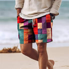 Moda-Mens Patchwork Shorts - Casual Summer Style-2